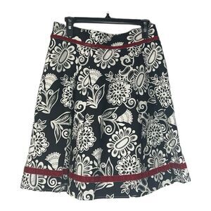 Down East Skirt Women's XS Black White Pleated‎ Lined Zip  Made in USA Classic